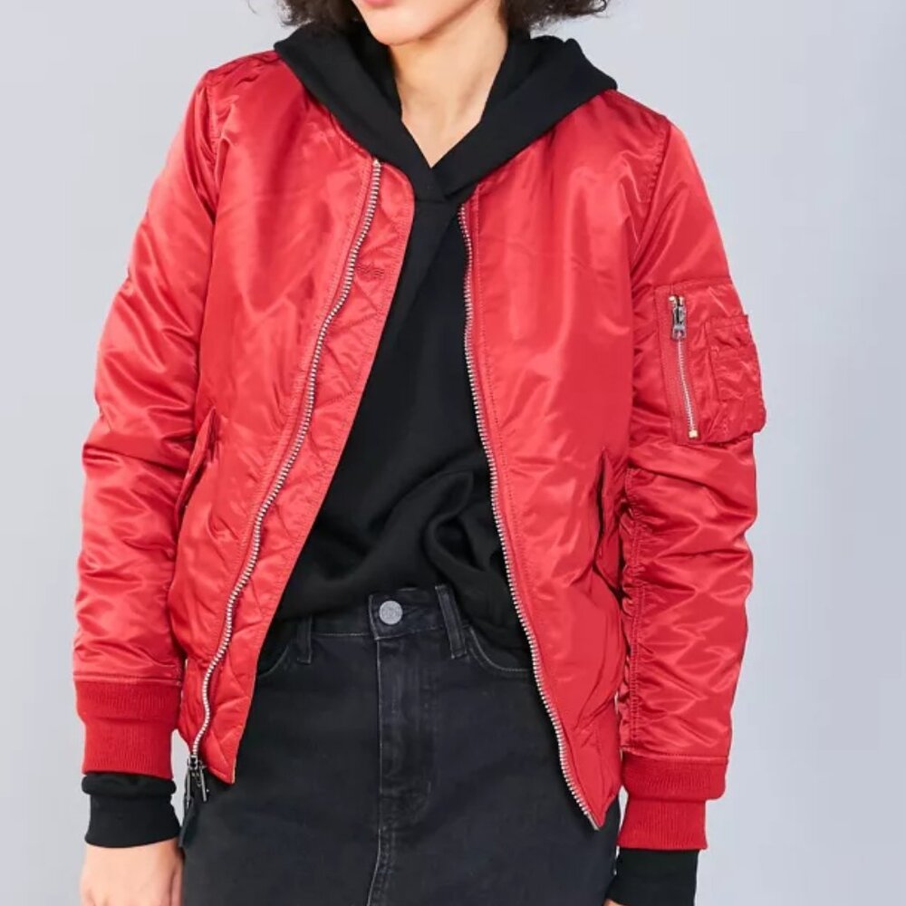 Alpha Industries MA-1 Red Bomber Jacket - small